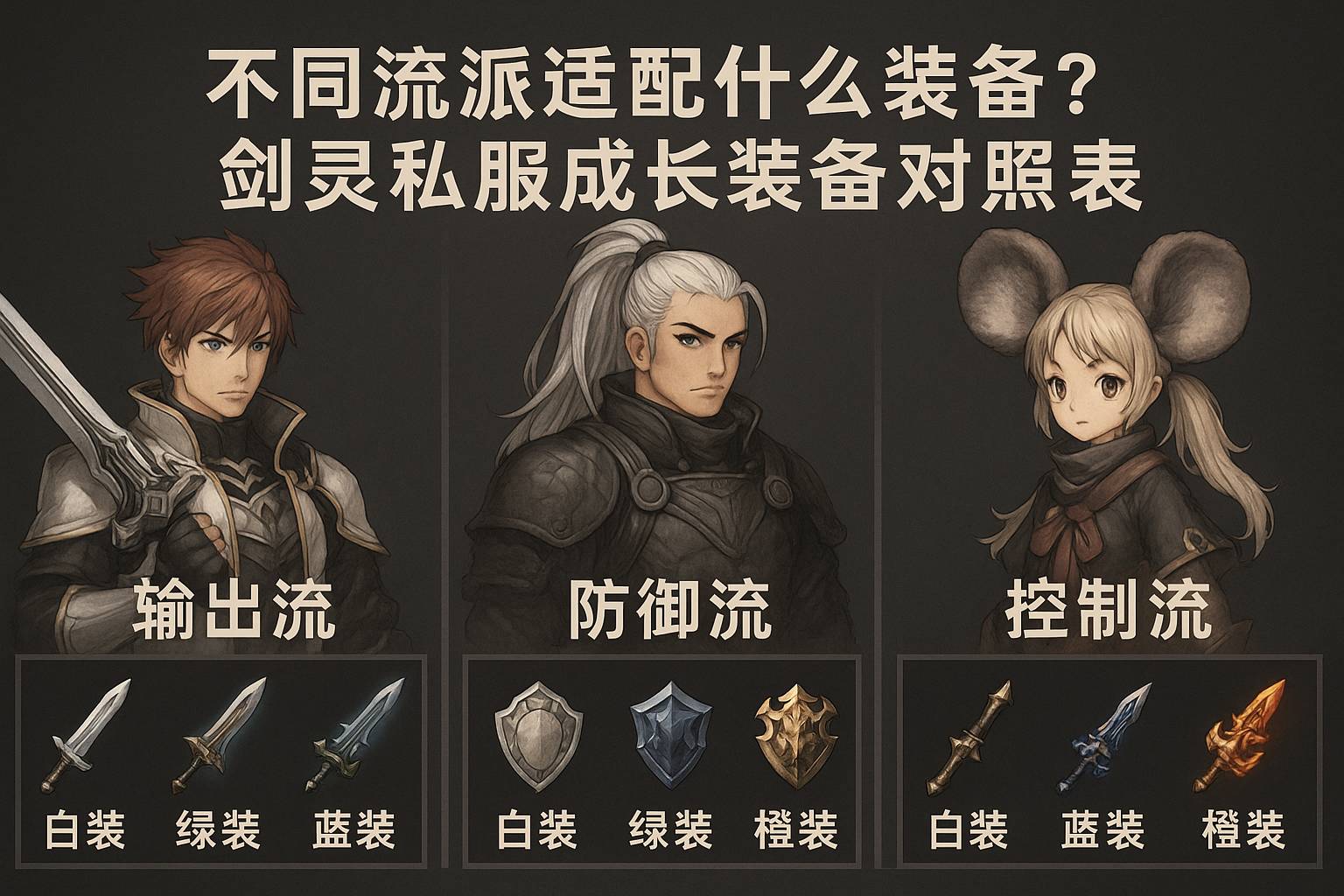 不同流派适配什么装备？剑灵私服成长装备对照表