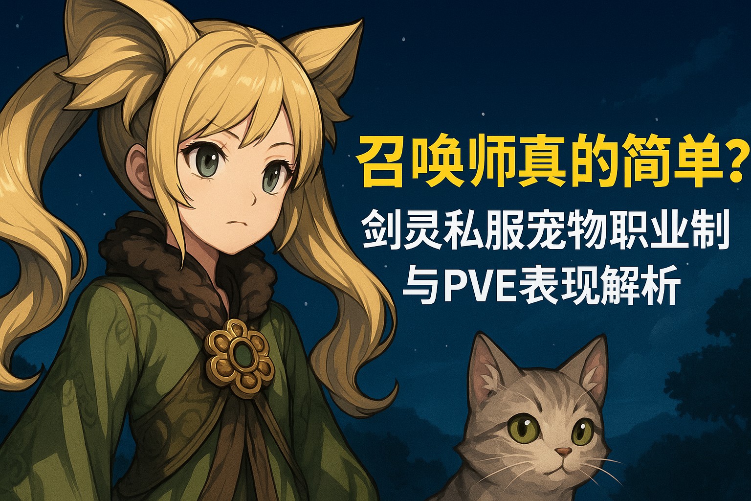 召唤师真的简单？剑灵私服宠物职业机制与PVE表现解析